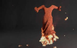Pyro y Vellum: vestido en flamas